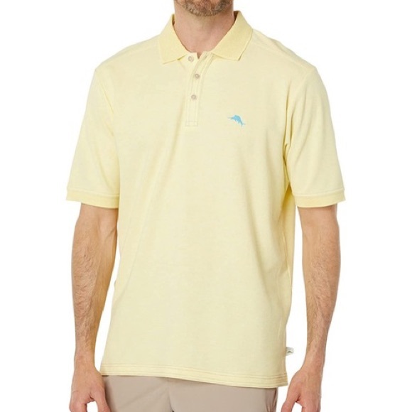 Men’s Yellow Tommy Bahama IslandZone Supima Polo Shirt Size M - Picture 1 of 9